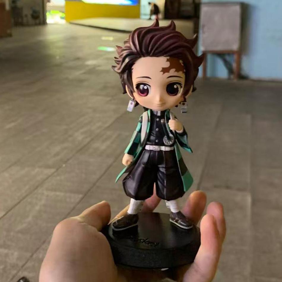 Demon Slayer 8Pcs/Set Q Version Figures Tanjiro Nezuko Rengoku Mitsuri PVC Collectible Model Toy Gift for Anime Fans