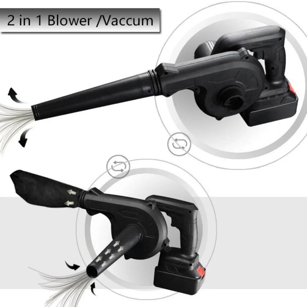 1200W Electric Air Blower Cordless Battery Vacuum Blower Vacuum Cleaner Kuat Angin Sapu Daun Kering Jalan Mesin