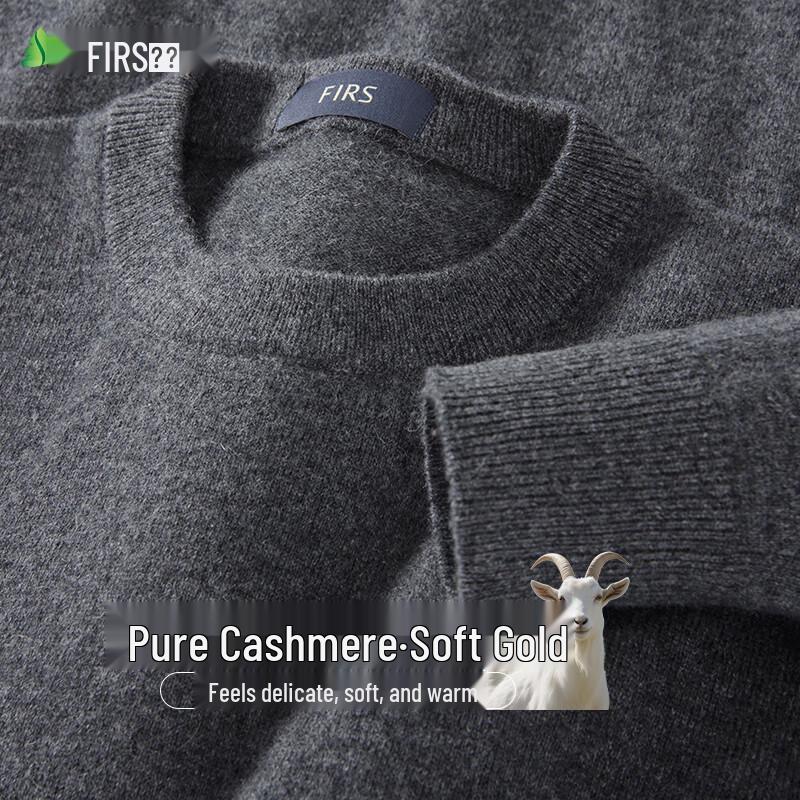 Shanshan Men's Pure Cashmere Round Neck Sweater