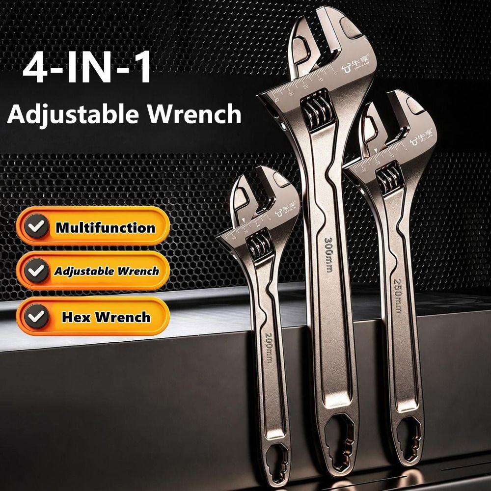 Long Handle Adjustable Wrench Carbon Steel Universal Wrench Car Repair Wrench Motorcycle Repair