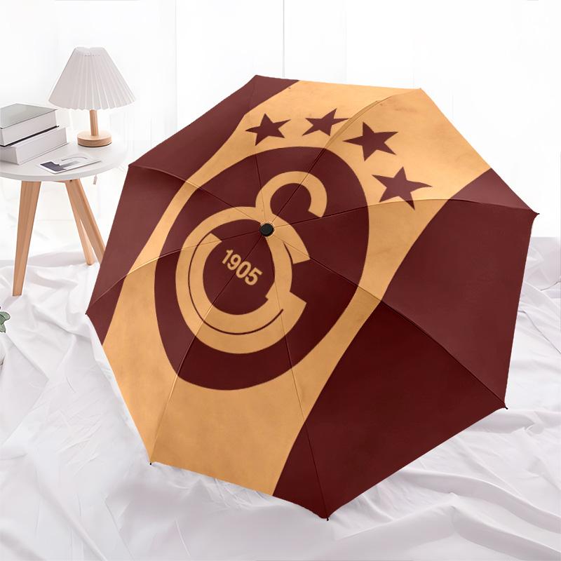 Galatasaray2pattern, automatic folding umbrella, portable and foldable design, 8 ribs, a Christmas or birthday gift.
