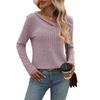 JKASHDK Women's Fashion Casual Spring Autumn Solid Color Print Long Sleeve V-Neck Blouses & Shirts