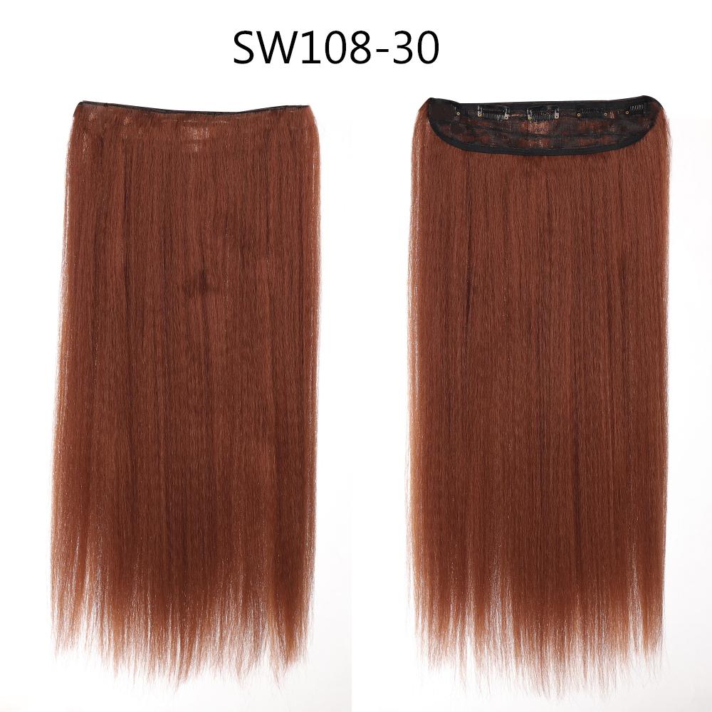 Длинные прямые накладные волосы на клипсе, 24 дюйма, синтетические искусственные волосы для женщин