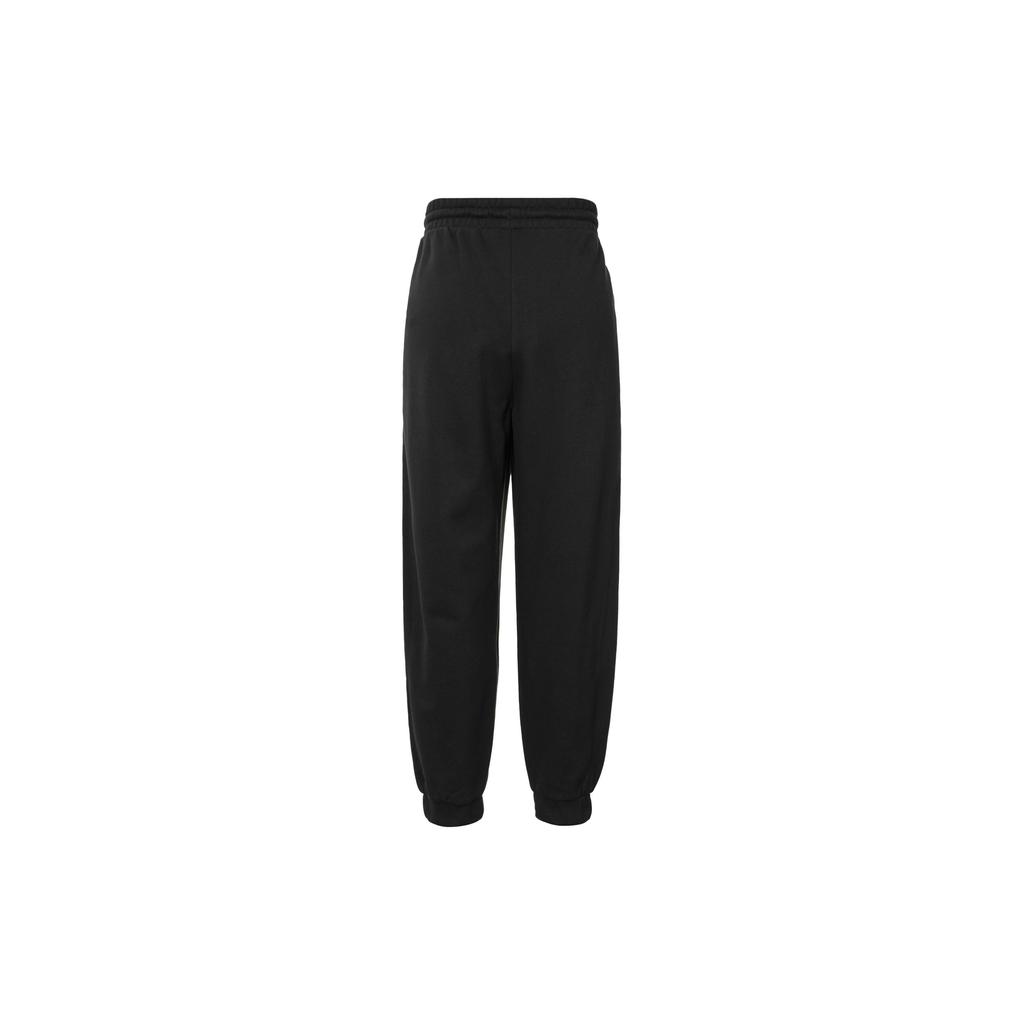 adidas Трикотажные спортивные брюки с манжетами и принтом Neo Letter, женские брюки черного цвета H16299