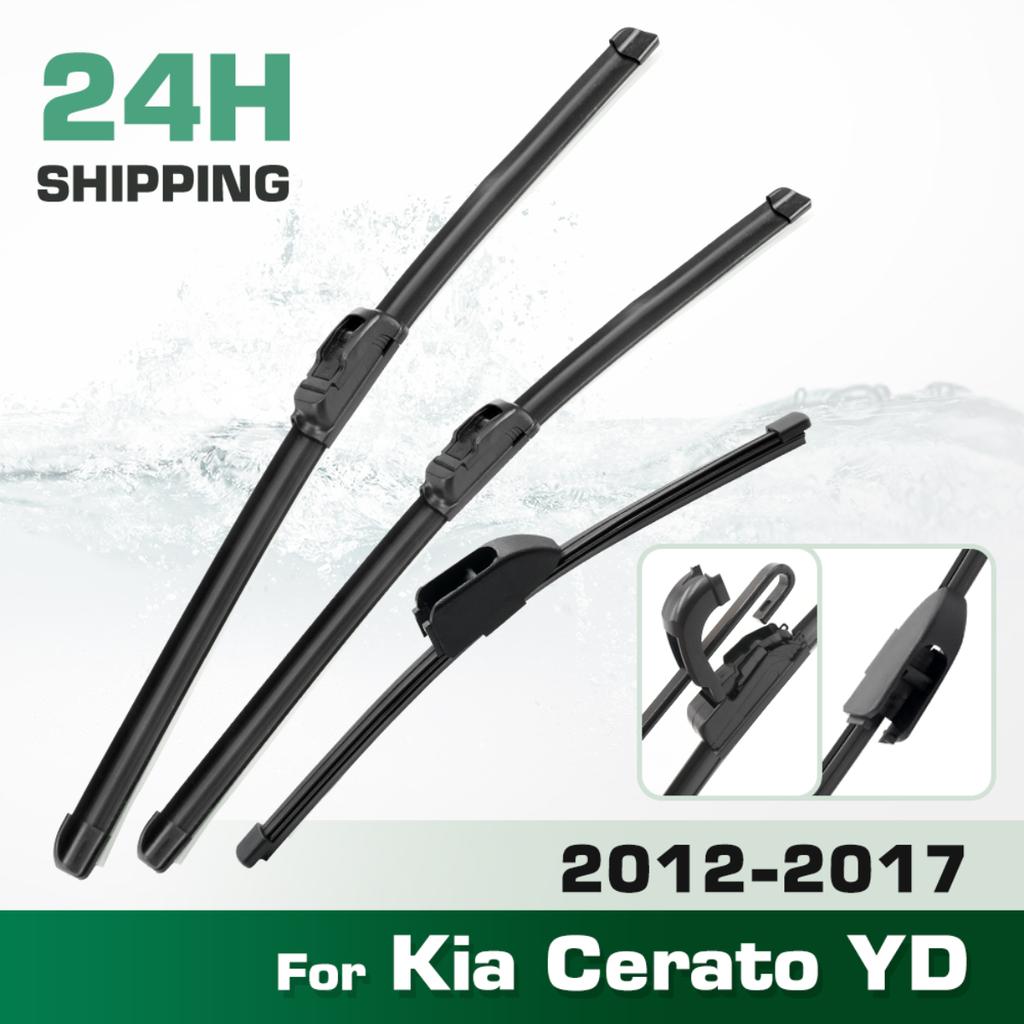 For Kia Cerato YD 2012-2017 2013 2014 2015 2016 Wiper Front & Rear Wiper Blades Windshield Windscreen Window Brushes 26"+14"+13