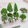 Natural Green Model Trees Dollhouse Mini Tree Miniatures Micro Landscape