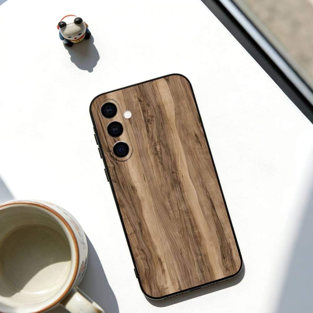 Чехол для телефона из натурального дерева, черный силикон, мягкий, для Samsung Galaxy A73, A72, A71, A70, A53, A52, A51