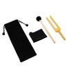 Dreld 528Hz Tuning Fork Tuner DNA Repair Healing Perfect Healing Instrument Cleaning Cloth Silicone Hammer with Storage Pouch Angel Tone Golden