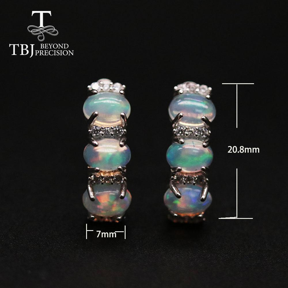 Высококачественные серебряные серьги с опалом, красочные натуральные серьги с застежкой из эфиопского опала, овальные 5*7 мм, ювелирные изделия из стерлингового серебра 925 пробы для женщин, хороший подарок