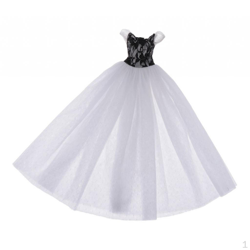 Свадебное платье прозрачная юбка/4 куклы BJD Party белое