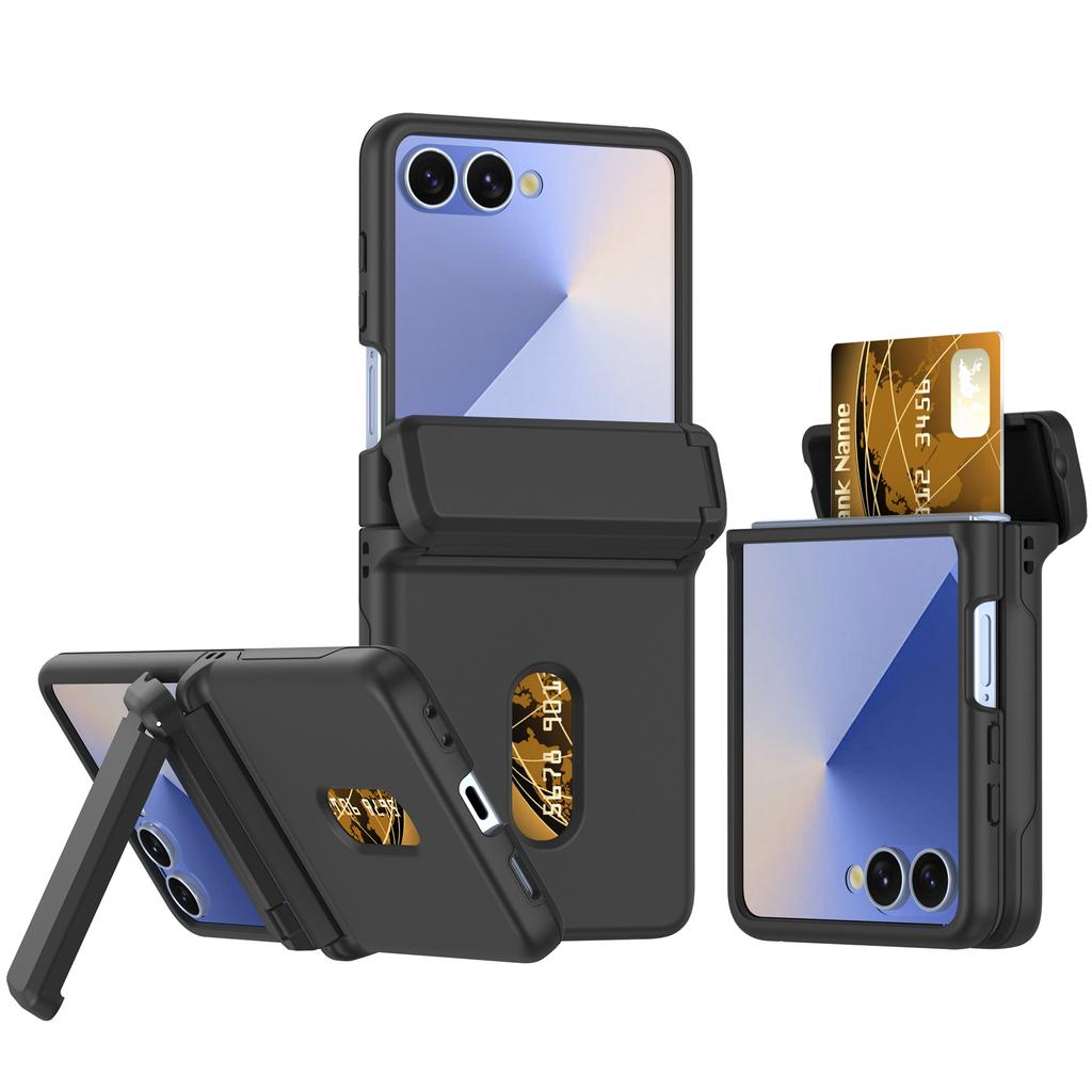 Ударопрочный Чехол-Крышка с Петлей для Samsung Galaxy Z Flip 7 6 5 Flip7 Flip6 Zflip7 Чехол-Кошелек с Отсеком для Карт Складные Чехлы