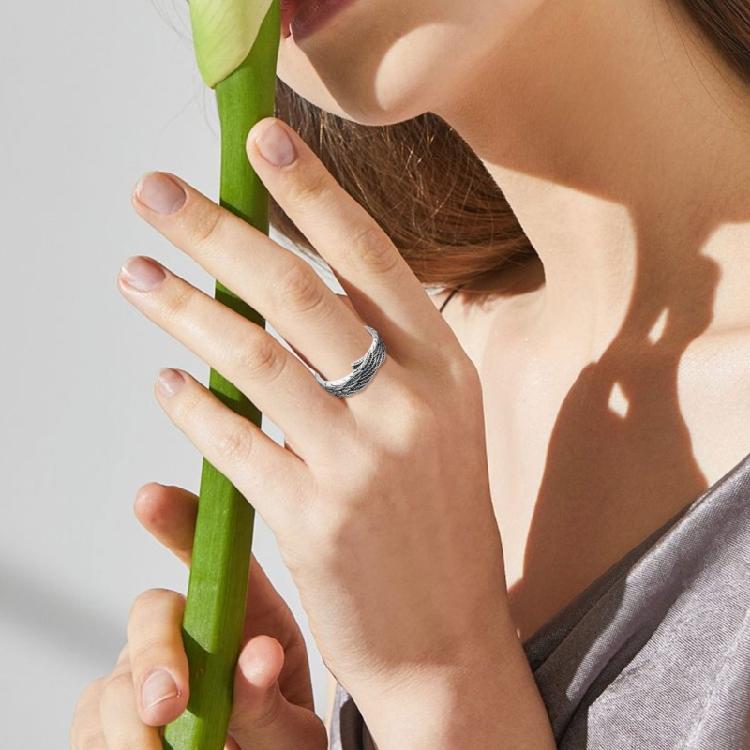 Минималистичные Кольца с Узором из Перьев Серебристый Тон Регулируемые Украшения Ретро Стиль Унисекс Подарки для Особых Моментов Ношение