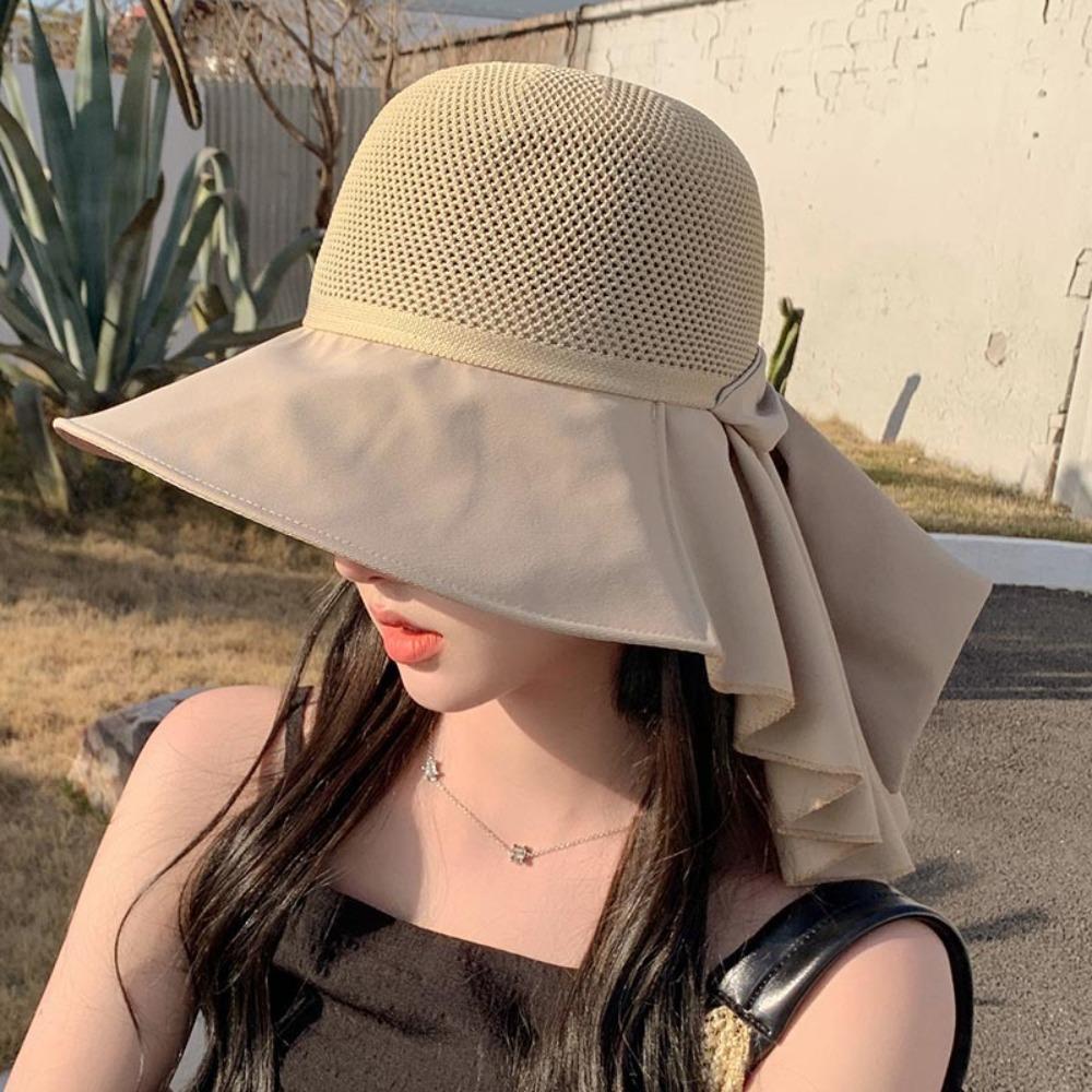 Летняя женская шляпа от солнца с защитой от УФ-лучей и защитой шеи, новая женская шляпа-ведро для леди