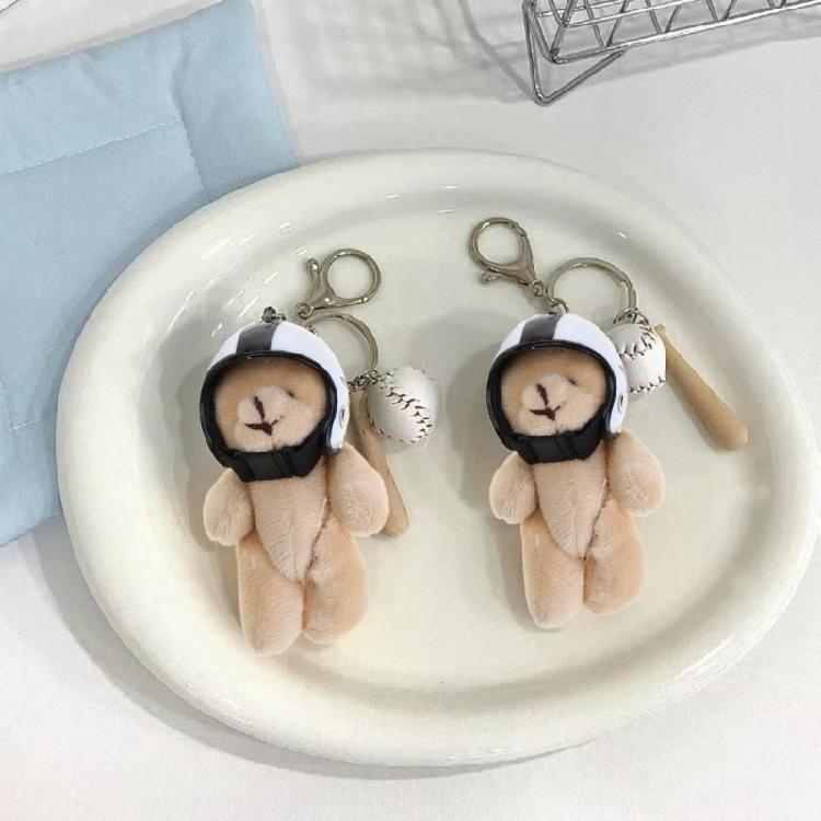 Креативный плюшевый медведь в шлемах брелок игрушка-животное брелок модный кулон для сумки подвеска-шарм для кошелька