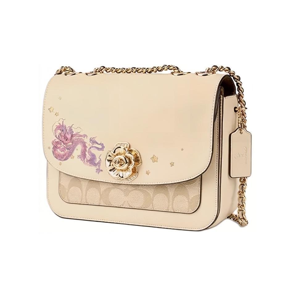 [Pre-Owned] Madison 24 New Year Series Dragon Pattern Classic Leather And PVC Small Crossbody Shoulder Bag Medium - New #BUCXS5