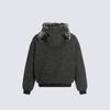 Unisex Gothic Embroidered Striped Fleece-Lined Hooded Cotton Padded Jacket Winter Warm Loose Fit
