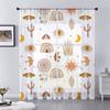 Bohemian Sun Moon Star Dreamcatcher Rainbow Sheer Voile Curtain for Living Room Decor Leaves Cactus Kitchen Window Tulle Curtain