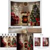 Christmas Fireplace Backdrop Flag With Vibrant Polyester Material For Festive Gathering