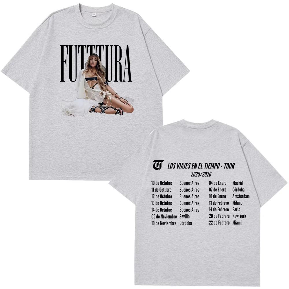 2026 Singer TINI STOESSEL Futtura Tour Винтажная Футболка с Принтом Унисекс Женская Хип-хоп Футболки Хлопок Повседневная Футболка Уличная Одежда Лето