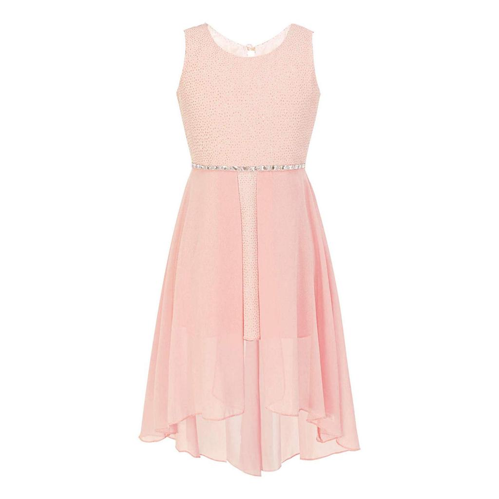 Детское шифоновое платье с блестками для девочек, пышное свадебное платье подружки невесты, летнее праздничное платье длиной до колена для девочек