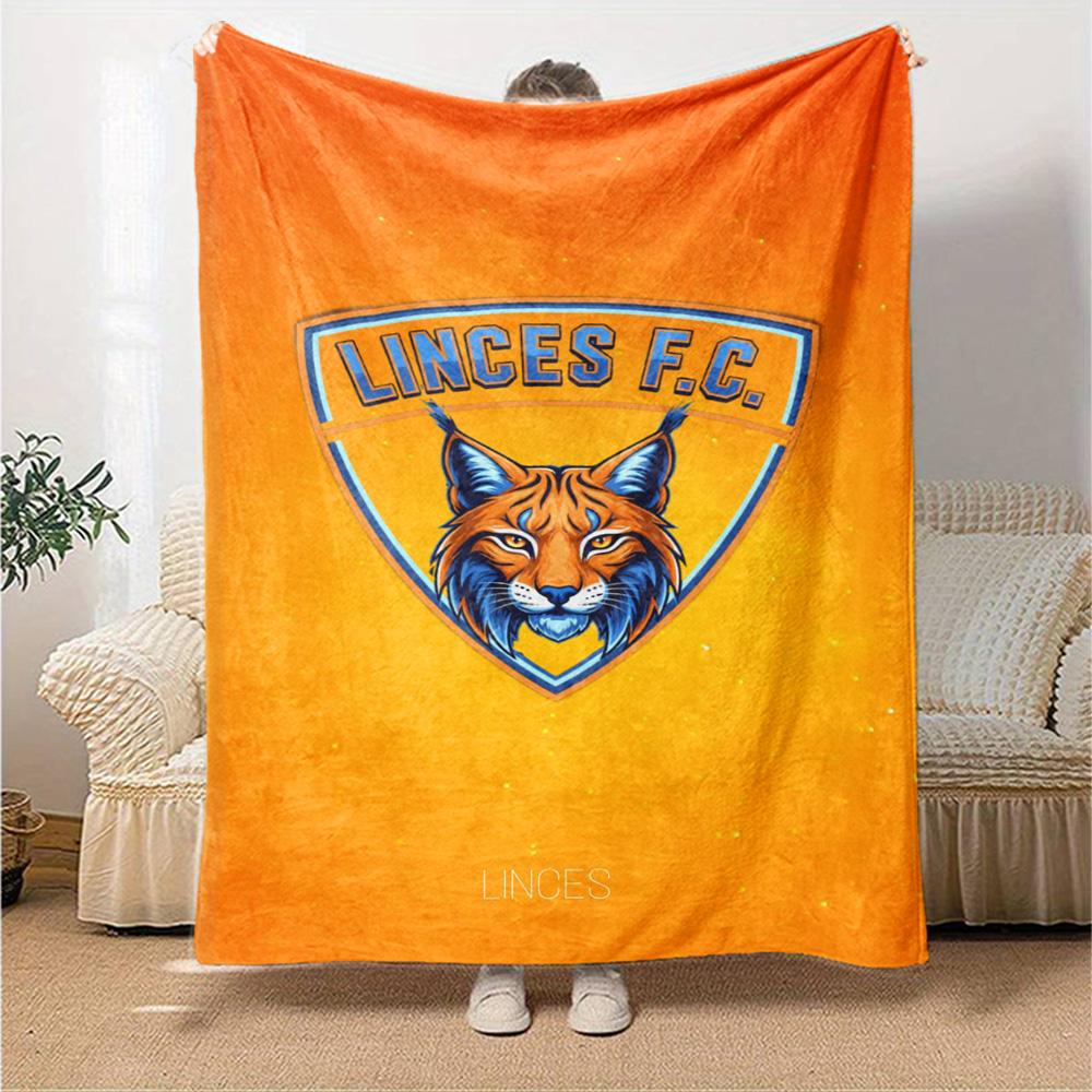 Linces FC Print Flannel Blanket High Quality Warm Comfortable Cover for All Seasons Perfect for Gifts Home Decor