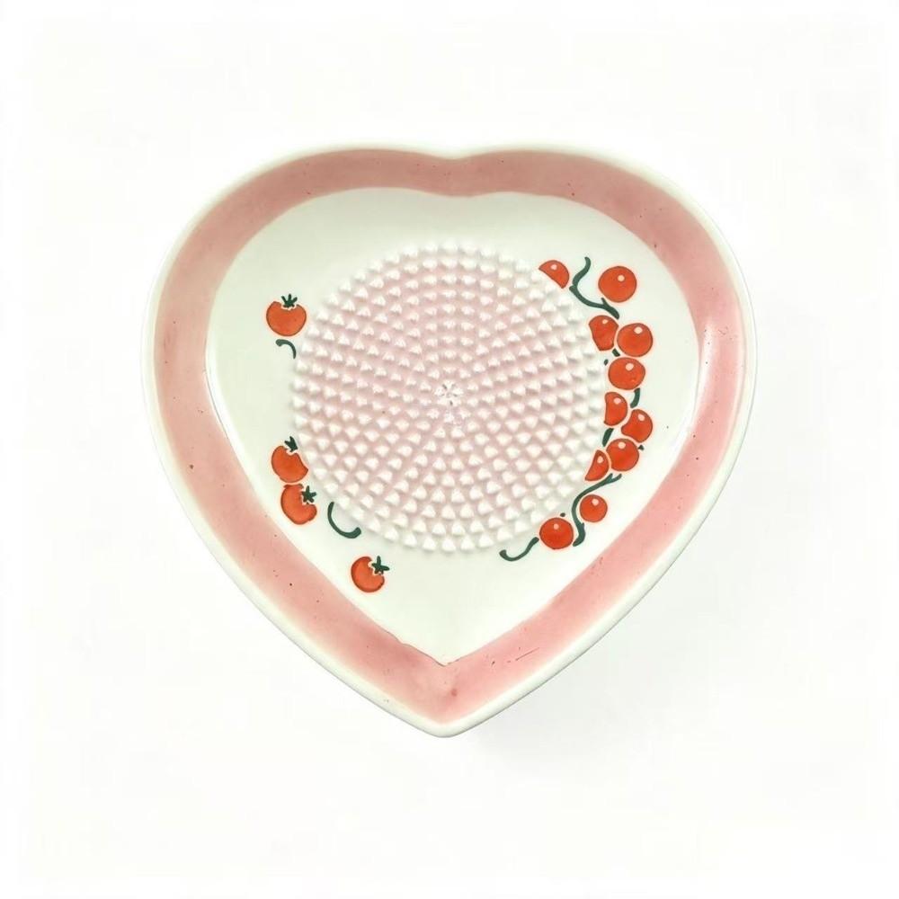 Manual Ceramic Ginger Grater Heart Shaped Grinding Tool Efficient Ginger Masher Baby Food