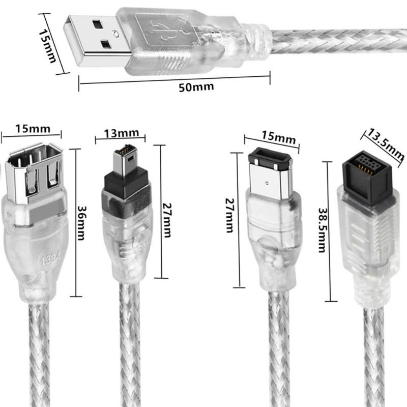 Кабель-переходник IEEE1394 с 4-контактного на 6-контактный, 400 Мбит/с, для камер и ПК