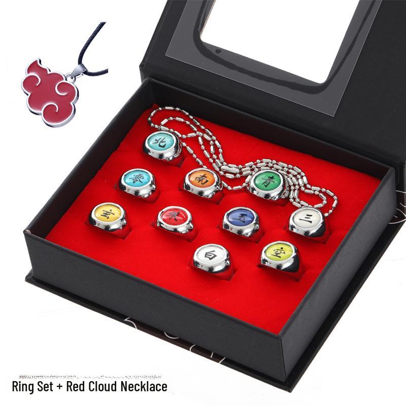 Akatsuki Ninja Ring Set: Itachi, Deidara, Pain, Sasori, Orochimaru Anime Collection