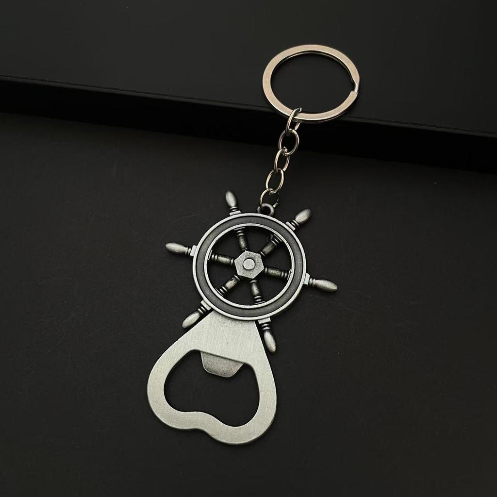 Персонализированный брелок-открывалка для бутылок из сплава руля - автомобильный аксессуар и кулон для рюкзака в подарок