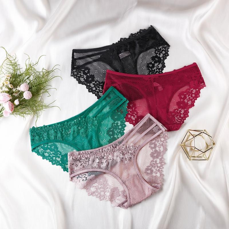 Sexy Lace Women's Panties Transparent Seamless Female Underwear Low-Waist Elasticity Briefs for Ladies Ice Silk Soft Lingerie