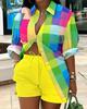 T9161 European and American new women's clothing fashion printing temperament commuting two-piece set