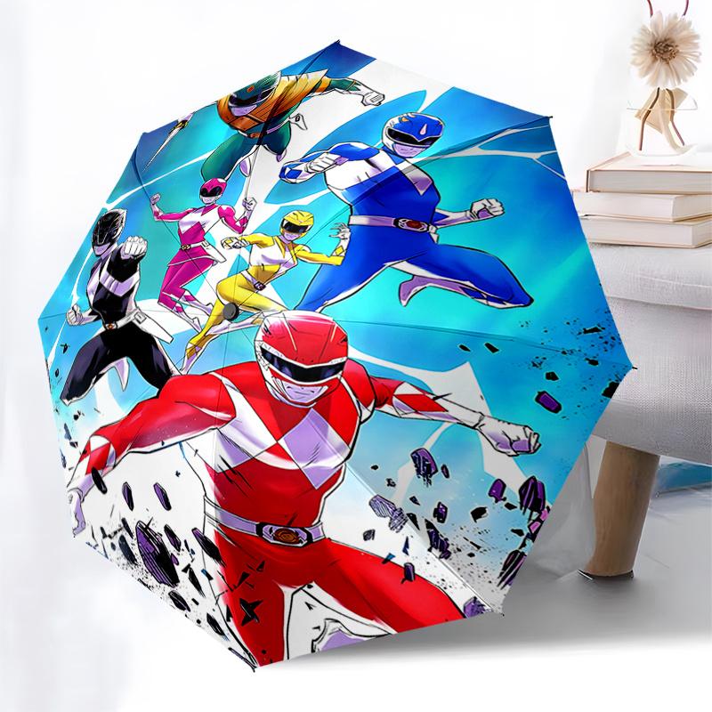 Power Rangers Automatic Opening Folding Umbrella 8 Bone Iron Frame,Suitable for Fans,Travel,Daily Use,and Gift Giving0104014a