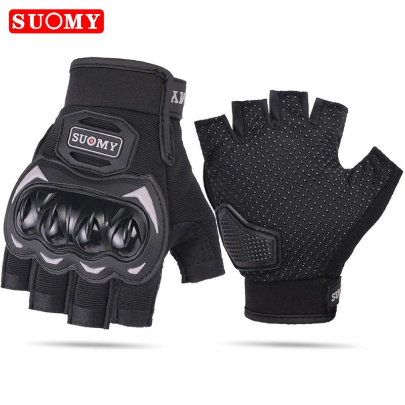 Mens Half-Finger Motorcycle Gloves Breathable Riding Protective Gear Motorbike Cycling