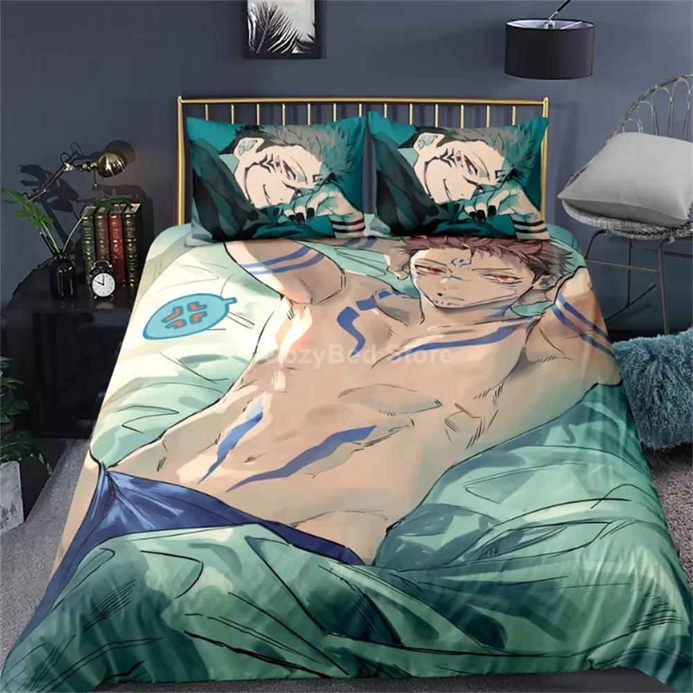Trendy Classic Twin Queen King Single Comforter Jujutsu Kaisen Japan Famous Anime Sets Bed Polyester Size Satoru Gojo