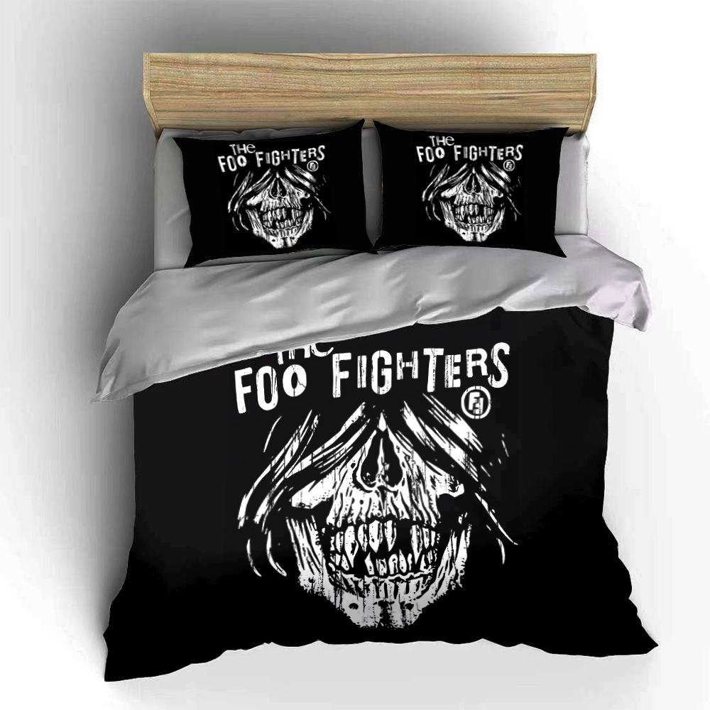Foo Fighters Skull Black Bedding Set Bedding set (1 duvet cover, 2 pillowcases, duvet not included)