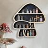 Yousheng Wooden Display Shelf Wall Mounted Mushroom Shelf Rustic Floating Mushroom Shelf for Displaying Crystal Gemstone Rock Candle
