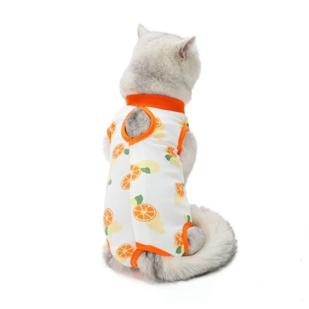 Fruit Printed Cat Recovery Clothing High Elasticity Breathable Cat Sterilization Suit Comfortable Soft Cat Jumpsuit Pet Care