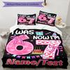 3PC Custom Name Happy 7th Birthday! Bedding Set Printed  Bedding Set Duvet Cover Closure Includes 1 Duvet Cover & 90 Pillowcases for Bedroom