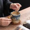 Кружка для воды из грубой керамики, Керамическая кружка особой формы, Домашняя тихая кофейная кружка в стиле 'Silent Wind', Ретро-кружка, Для послеобеденного чая, Неправильная кружка