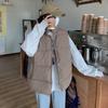 Down Cotton Vest for Women Standing Collar Short Autumn and Winter Loose Padded Vest Light Clip Jacket Top