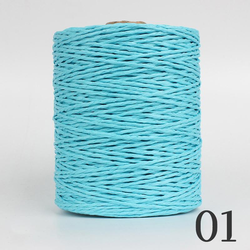 2 Roll Natural Raffia Straw Yarn Colorful Threads For Summer Hand Knit Crochet Hat HandBag Cushion Baskets Hand Craft Material