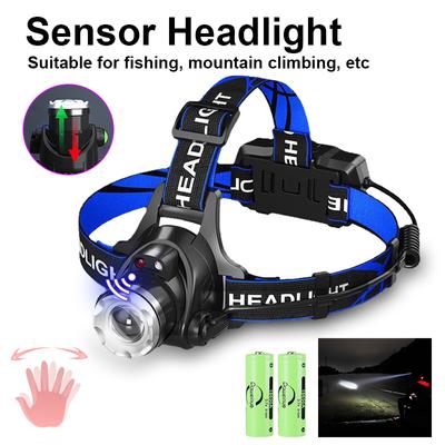 Мощный индукционный светодиодный налобный фонарь L2 LED Zoomable Head Lamp Fishing USB перезаряжаемый налобный фонарь 18650 Battery Hunting Front Light