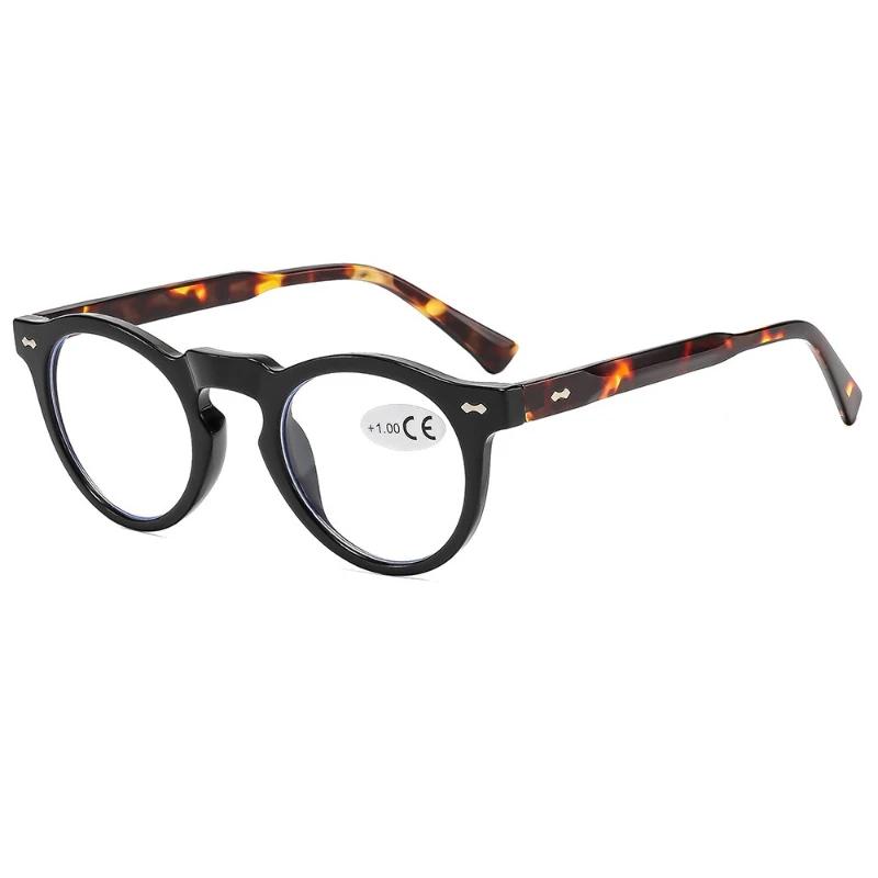 New Fashion HD Round Frame Womens Reading Glasses Retro Neutral Anti Blue Light High Quality Simple Versatile Eyewear