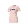 Multicoloured Tee With Letter Print Round Neck Short Sleeve T-Shirt Women Tops Pink 845603-15