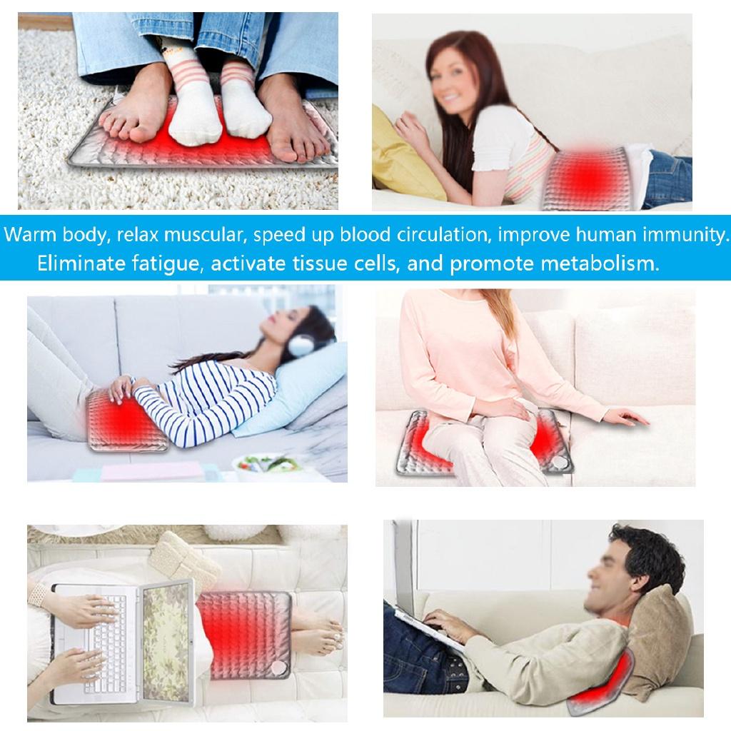 75 Вт, 6 настроек нагрева, электрическая термотерапия, грелка для спины, шеи, облегчение боли в теле, мягкая ткань, серый таймер, безопасный, уютный