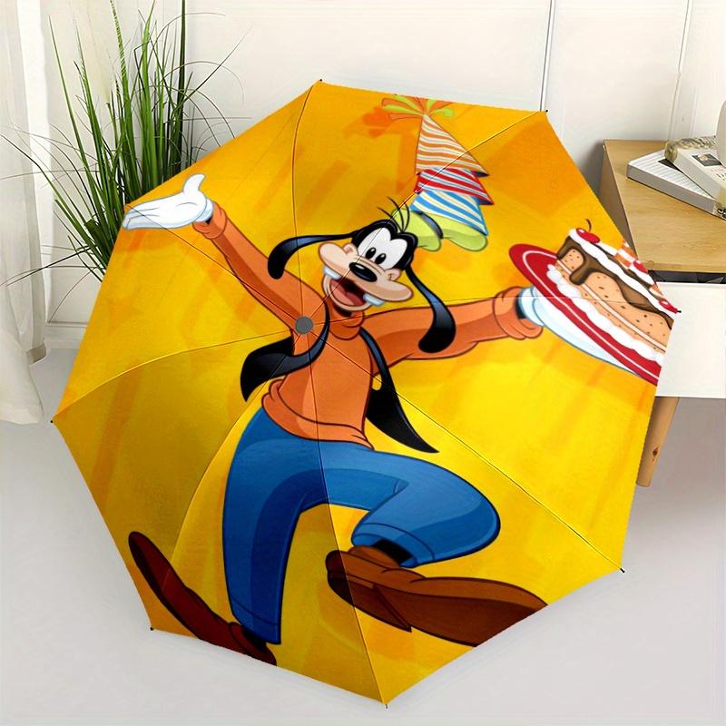 Goofy Birthday Party Hat Cake Automatic Folding Umbrella - 3 Folding Design, Vivid Cartoon Pattern, Suitable for Outdoor Activities, A Gift
