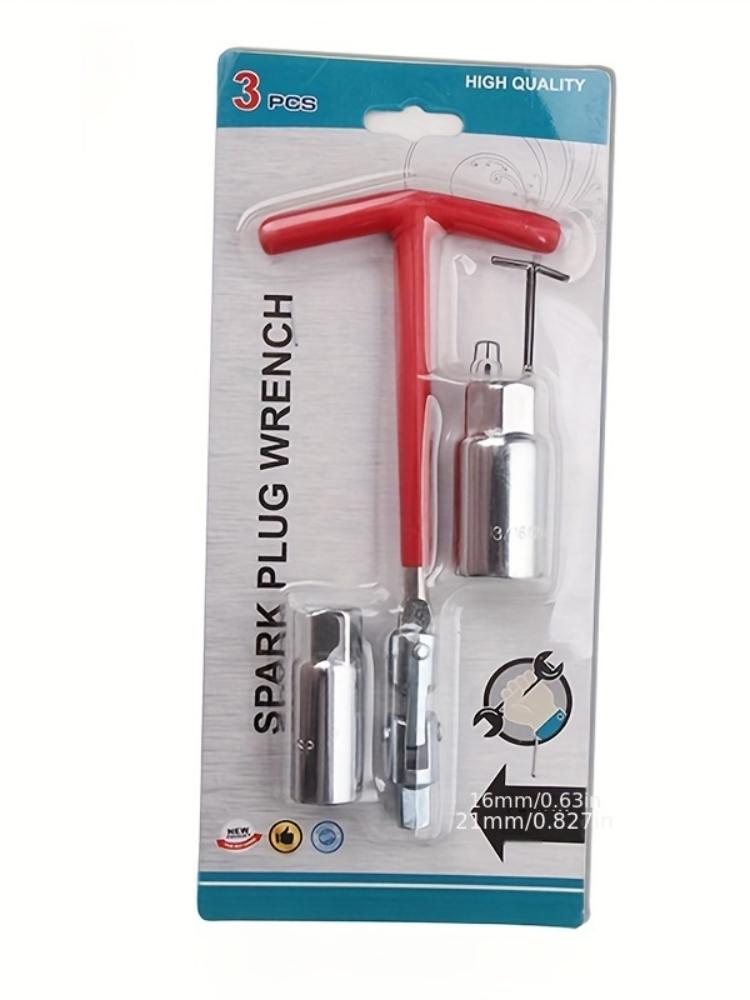 Свечная гильза Т-образная 16 21 Инструменты для снятия свечей зажигания автомобиля и мотоцикла 3 шт. Набор инструментов для ремонта автомобиля