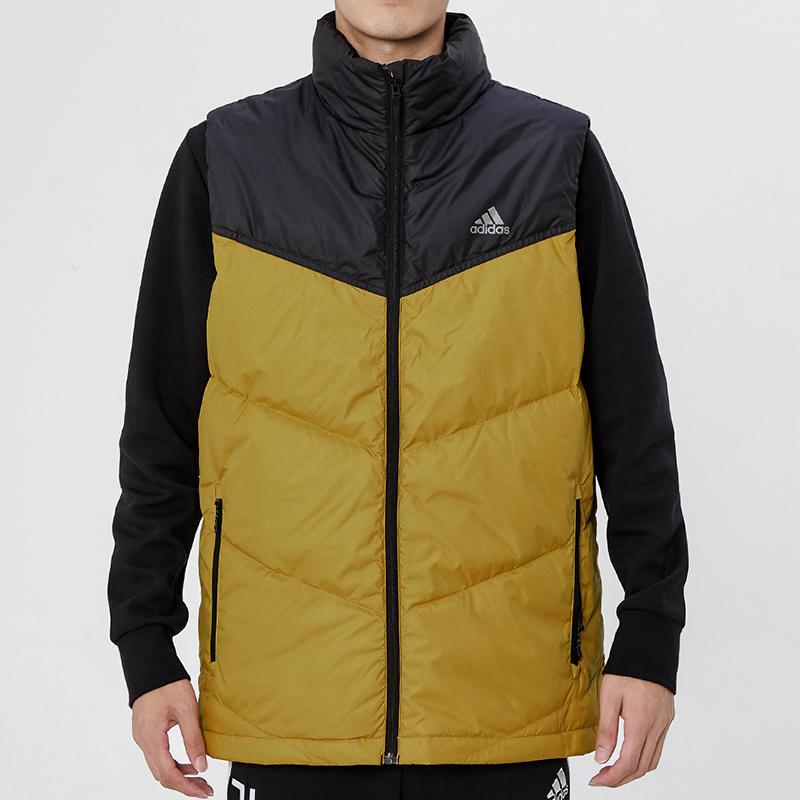Adidas Casual Colorblock Windproof Warm Stand Collar Vest Men Outerwear Black H20778