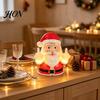 Resin Desk Light for Bedroom Christmas Middle Finger Light, Naughty Santa Claus Reindeer Giving Lamp with LED Creative Wall Mounted Night Warm