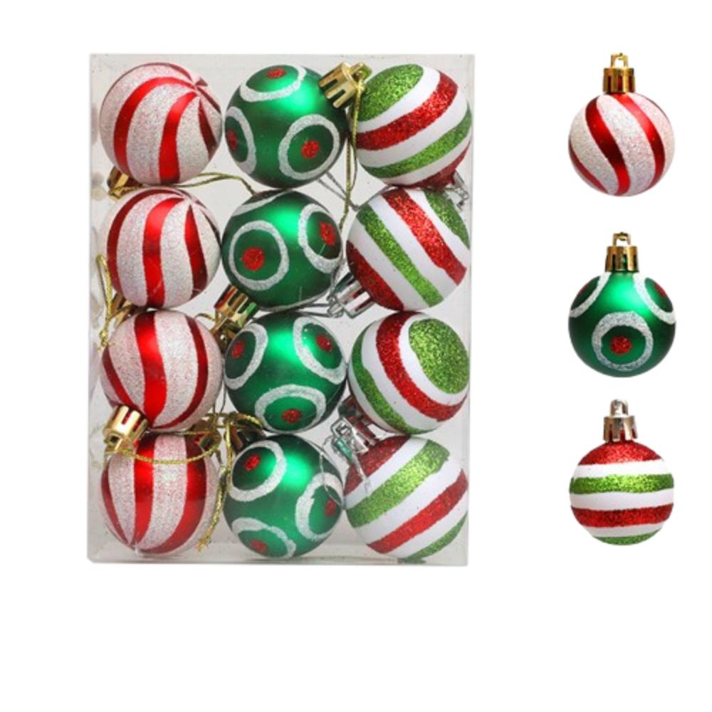 Shatterproof Painted Christmas Ball 4/6cm Xmas Tree Decoration  Merry Christmas Tree Decor